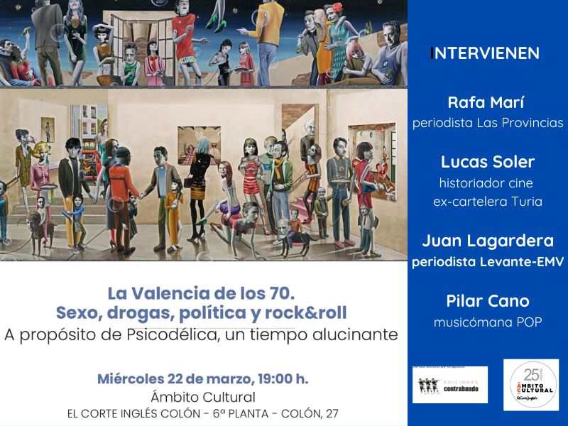 PRÓXIMO Coloquio: La Valencia de los 70. Sexo, drogas, política y rock&roll 22/03/2023