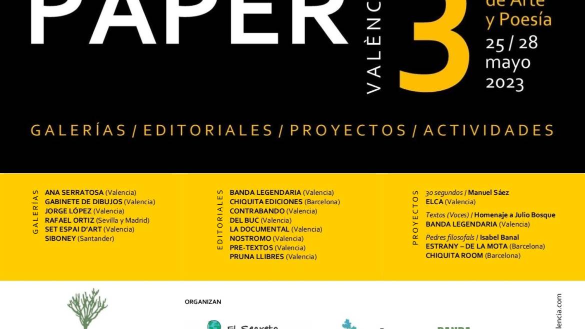 25 al 28 de mayo: PAPER 3 Salón de Arte y Poesía València en Ruzafa