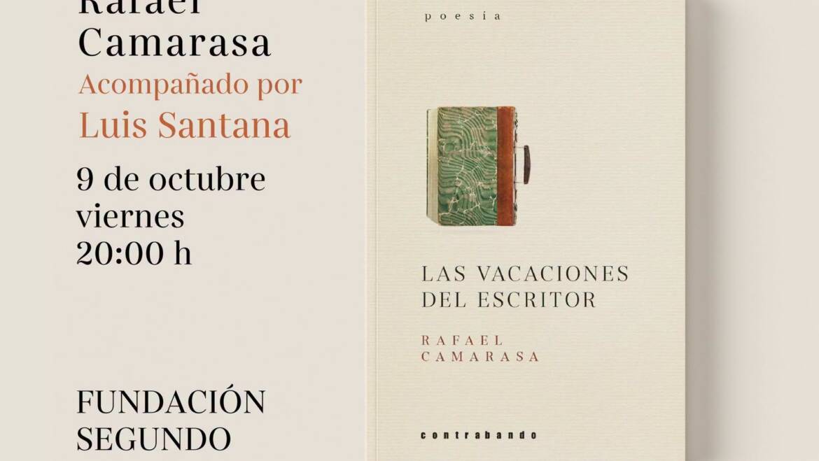 PRÓXIMA presentación de “Las vacaciones del escritor” de Rafael Camarasa en Valladolid (9/10/2026)